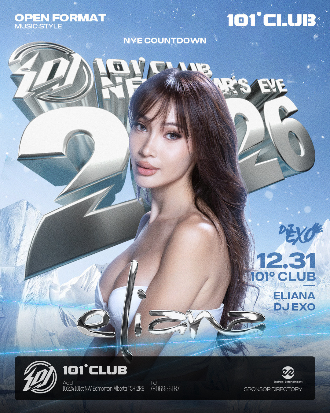 101° Club NYE Countdown Eliana DJ EXO Poster